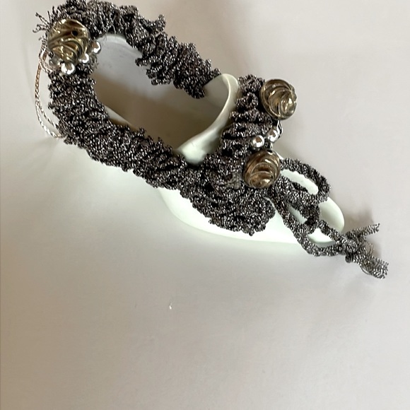 VTG Bisque Shoe Christmas Ornament - Picture 4 of 6